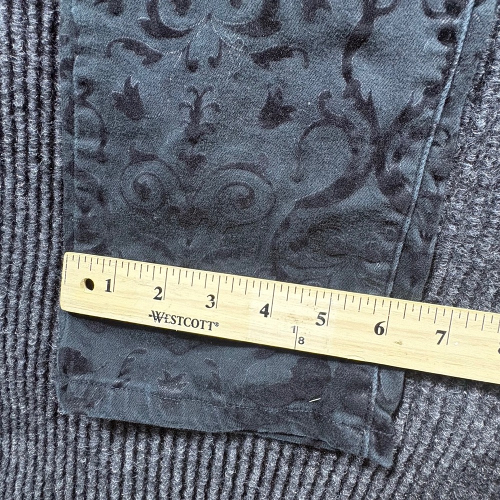 Levi's Jeans Womens 28 Black Mid Rise Skinny Flocked Damask Velvet Baroque Tonal - Picture 8 of 11
